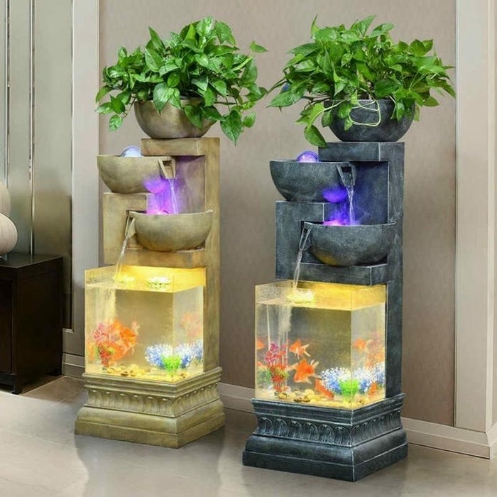 mẫu trang trí bể cá đôi
