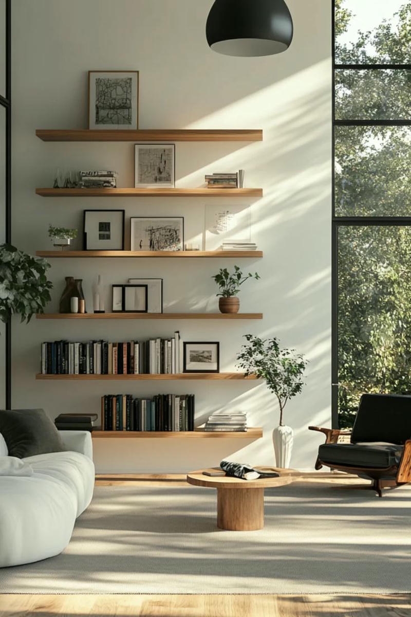 ảnh kệ trang trí phòng khách hiện đại đẹp nhất