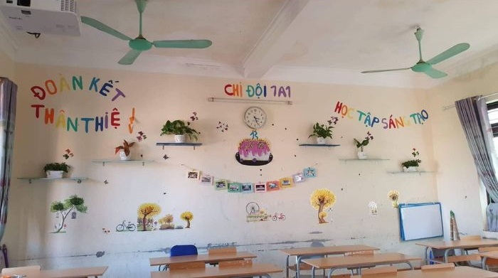 ảnh mẫu trang trí lớp học thcs đơn giản