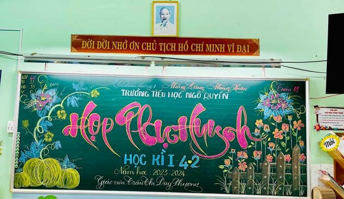 ảnh trang trí bảng họp phụ huynh chữ hồng