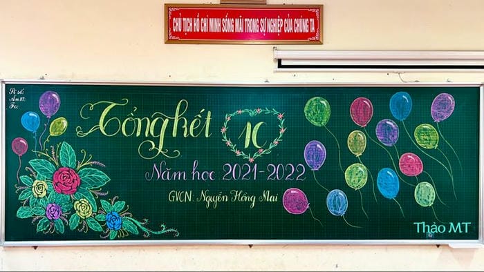 ảnh trang trí bảng tổng kết bóng bay