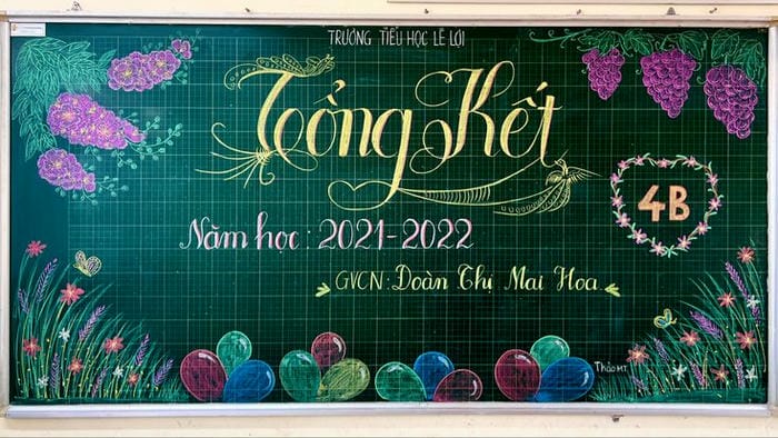 ảnh trang trí bảng tổng kết nét mảnh
