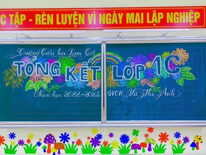 ảnh trang trí bảng tổng kết nhiều màu