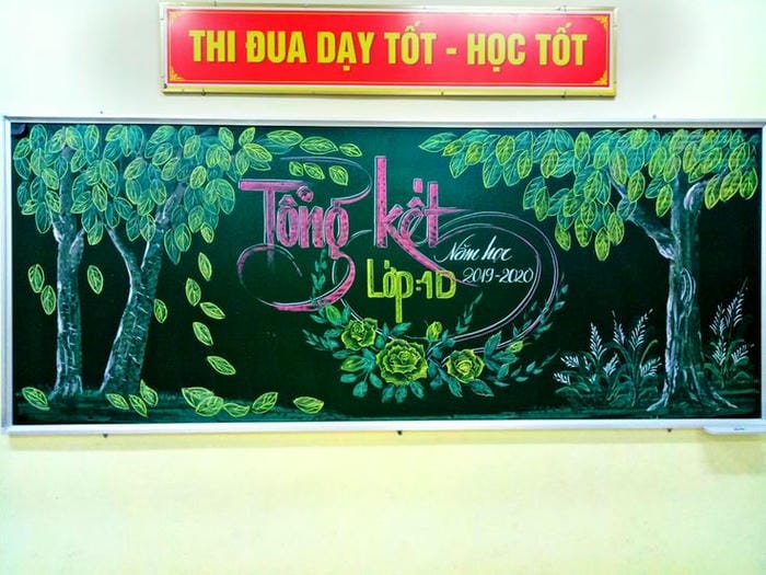 ảnh trang trí bảng tổng kết vẽ cây