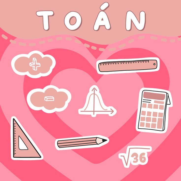 ảnh trang trí bìa vở theo môn học cực cute