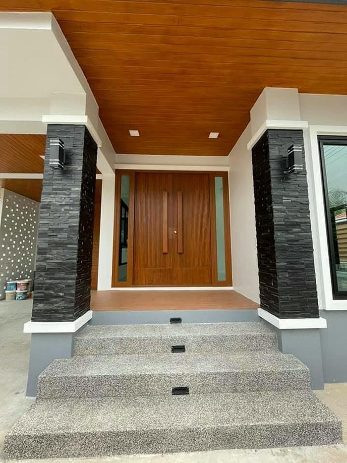 ảnh trang trí cột vuông trước nhà cực đẹp