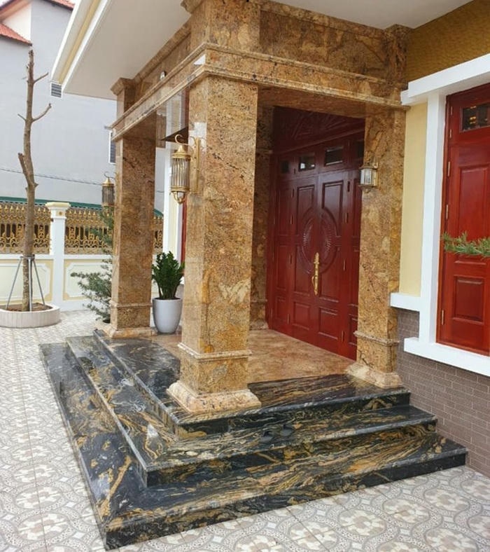 ảnh trang trí cột vuông trước nhà đẹp cực