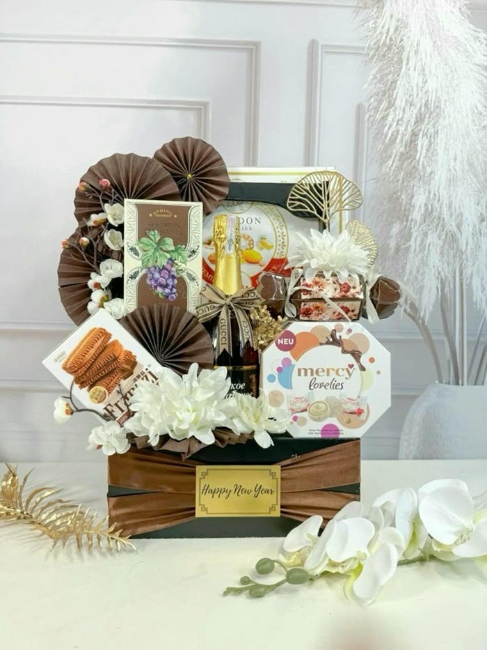 ảnh trang trí giỏ quà tết đẹp nhất