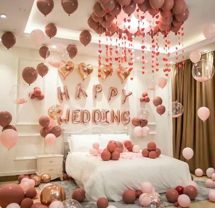 ảnh trang trí giường cưới đẹp cực