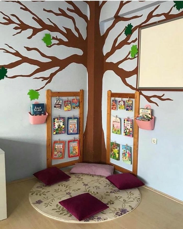 ảnh trang trí góc thư viện đẹp đơn giản