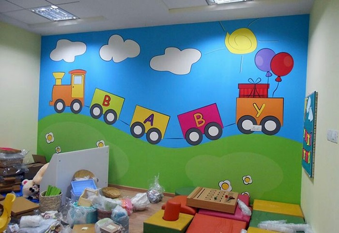 ảnh trang trí hành lang mầm non dễ thương nhất