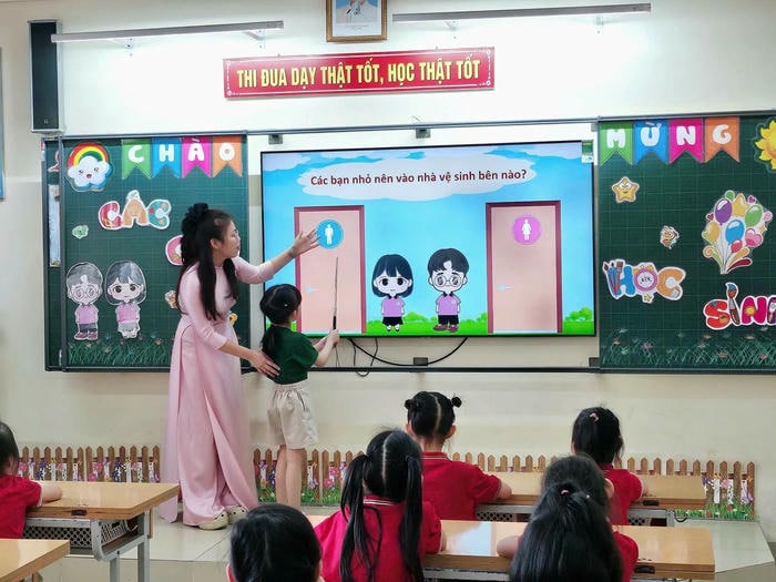 ảnh trang trí lớp học tiểu học siêu cute