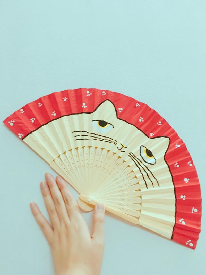 ảnh trang trí quạt hình mèo