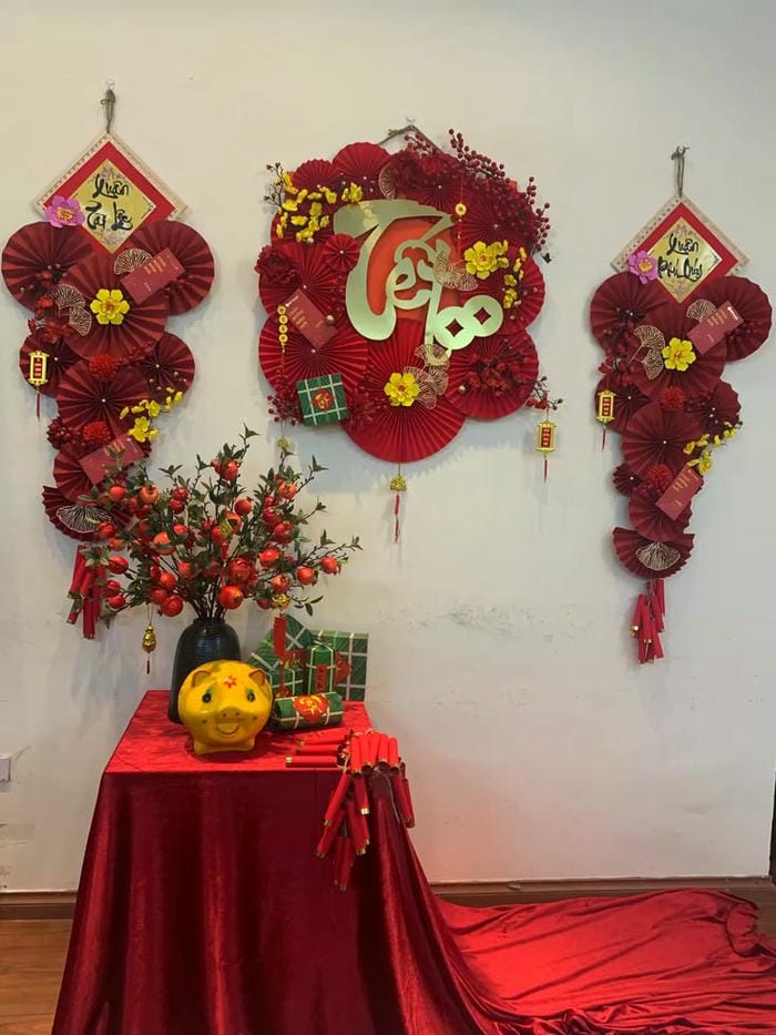 ảnh trang trí tết mầm non dán tường