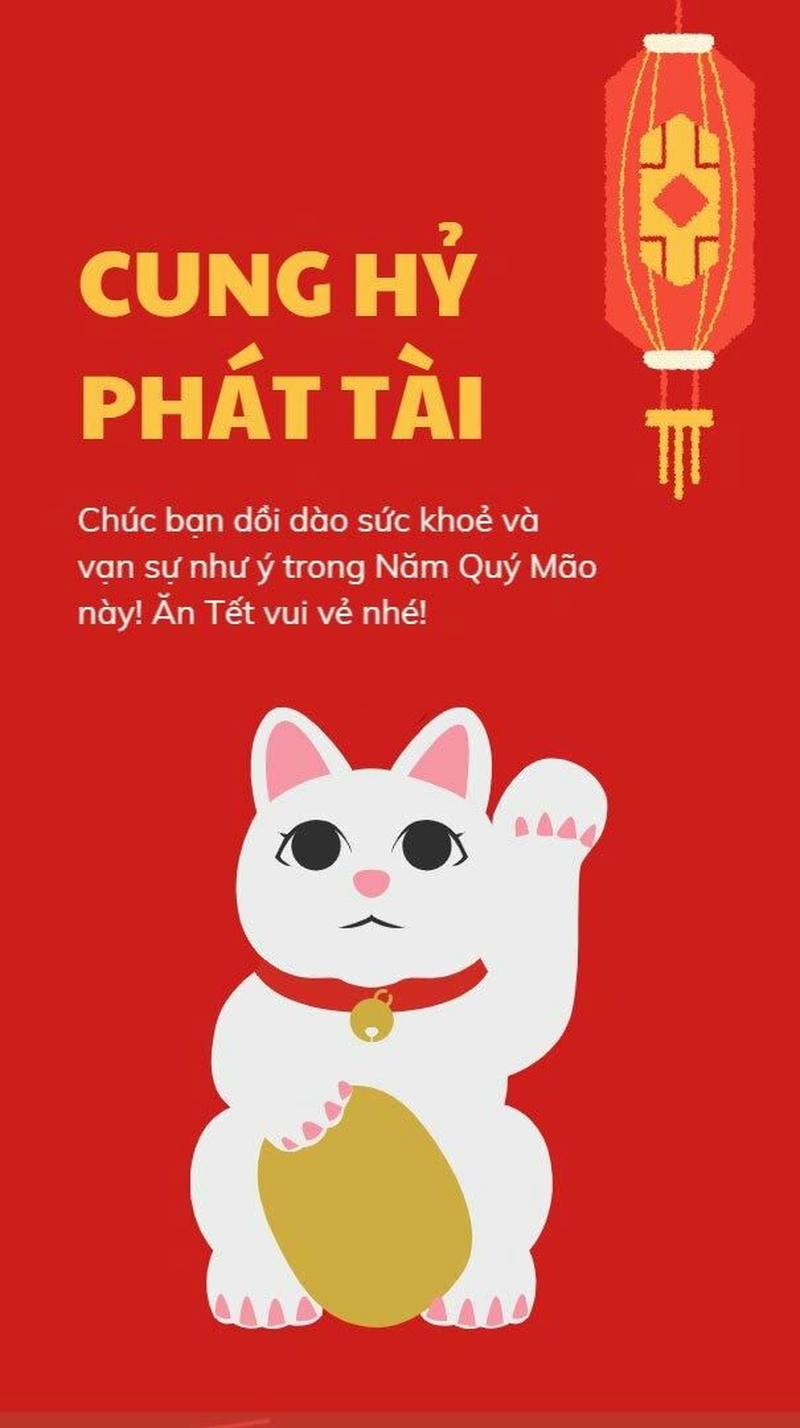 ảnh trang trí thiệp tết chú mèo