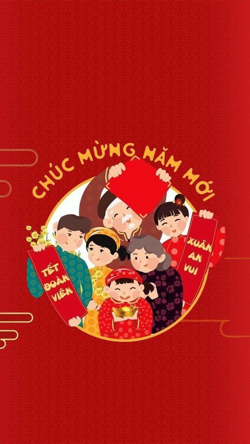ảnh trang trí thiệp tết gia đình