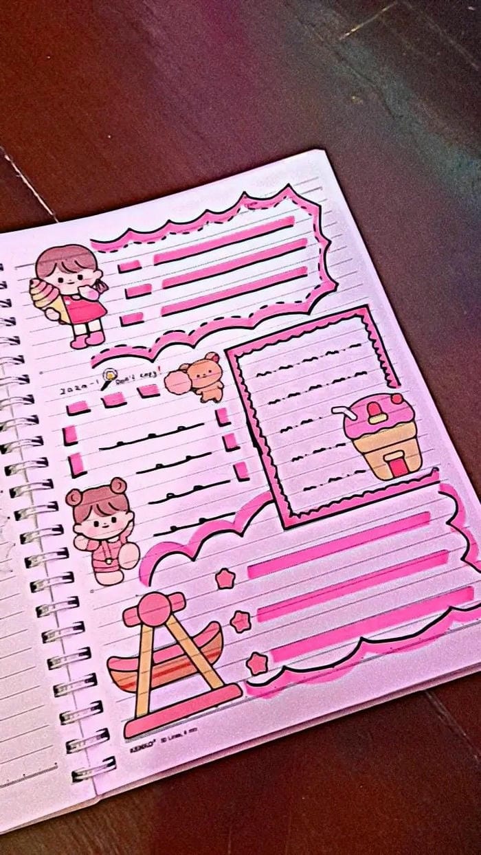ảnh vẽ trang trí sổ tay đơn giản cực cute