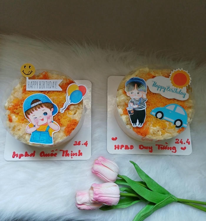 hình ảnh trang trí bánh bông lan trứng muối xinh