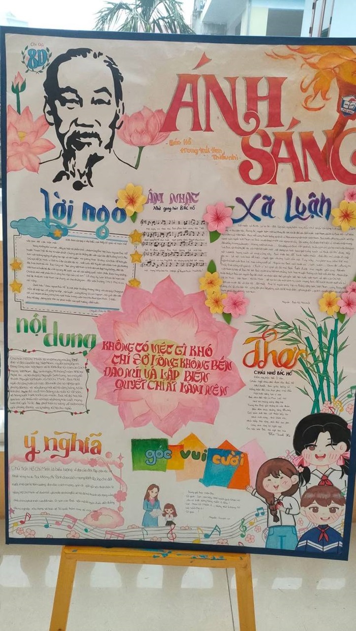 hình ảnh trang trí báo tường trên giấy a0 cực xinh