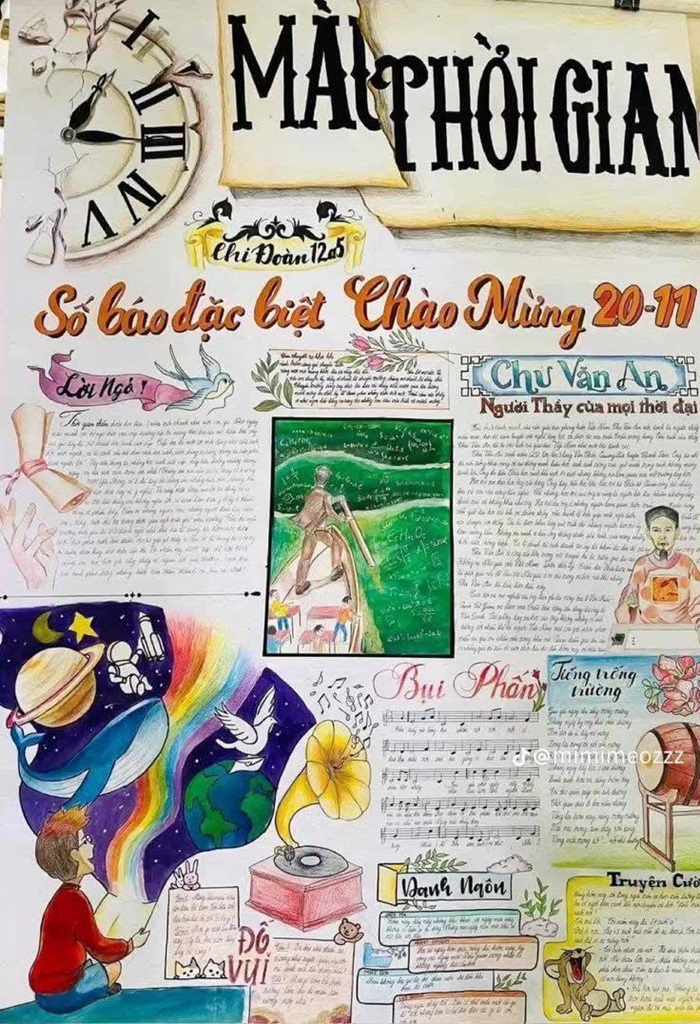 hình ảnh trang trí báo tường trên giấy a0 xinh nhất
