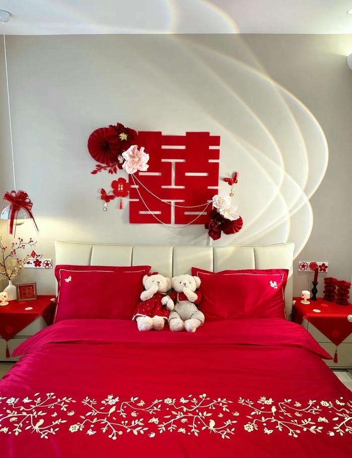 hình ảnh trang trí giường cưới cực đẹp