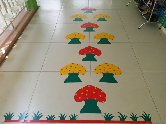 hình ảnh trang trí hành lang mầm non đẹp