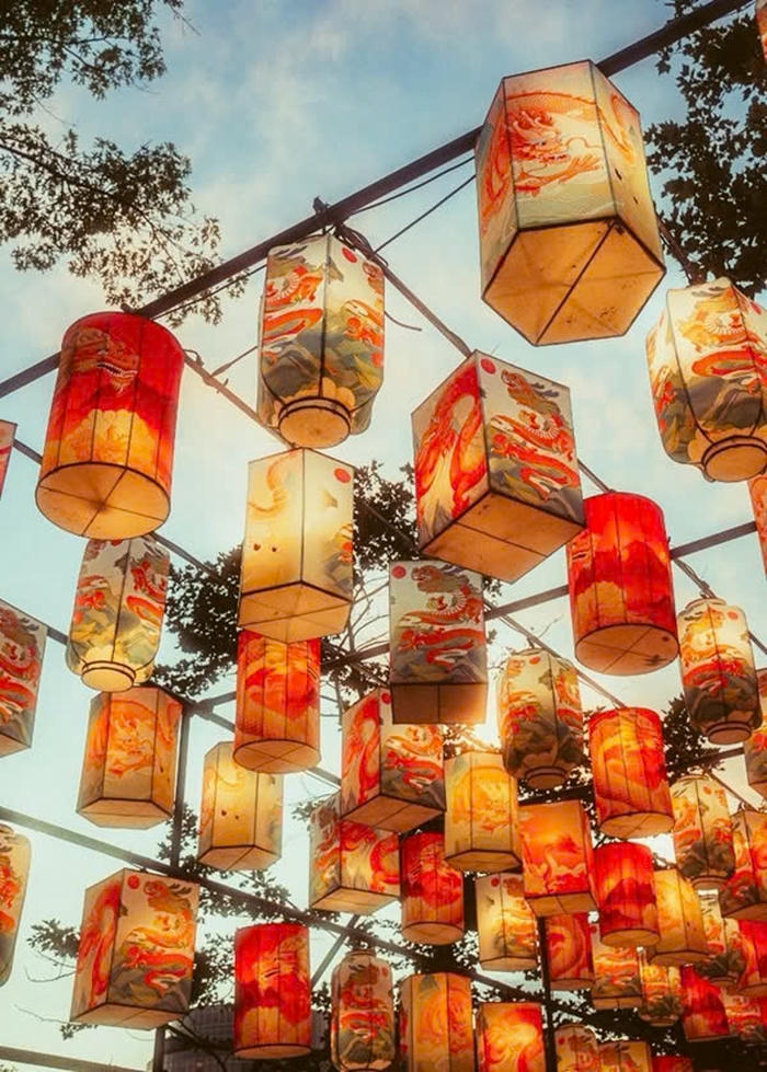 hình ảnh trang trí trung thu cheo đèn