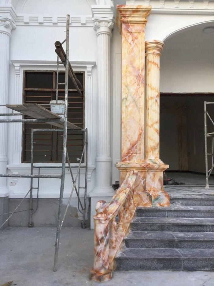 hình trang trí cột vuông trước nhà