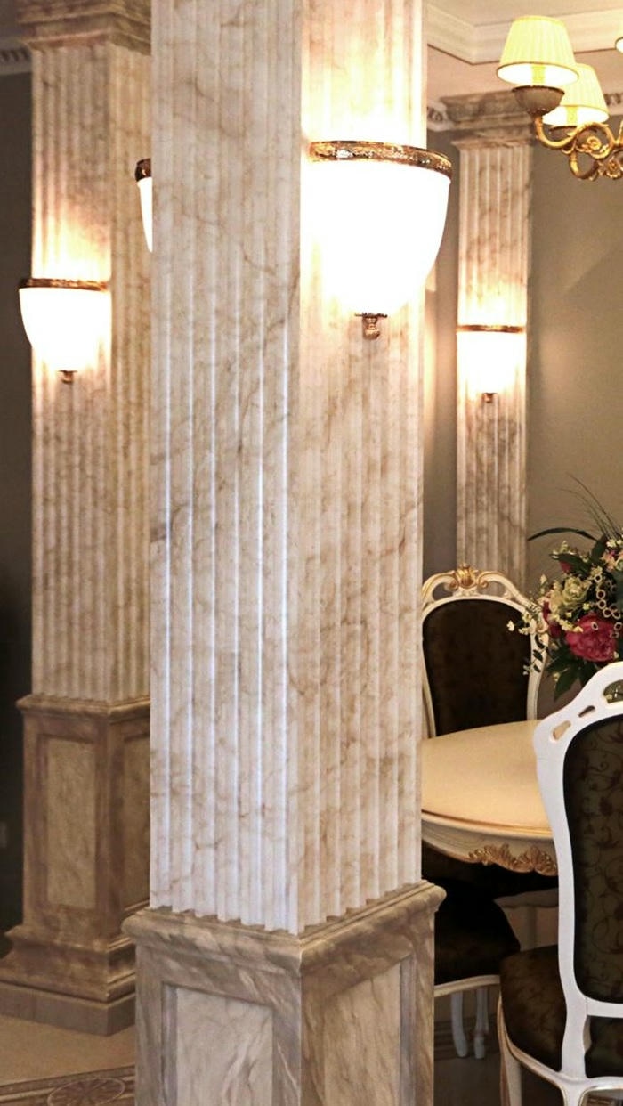 hình trang trí cột vuông trước nhà đẹp cực