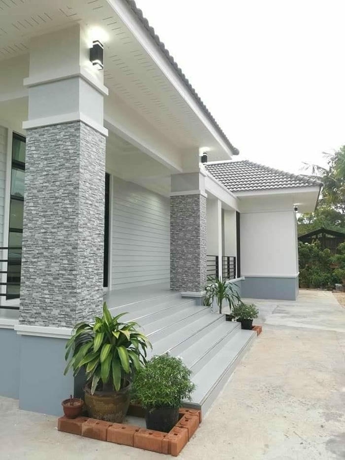 hình trang trí cột vuông trước nhà siêu đẹp