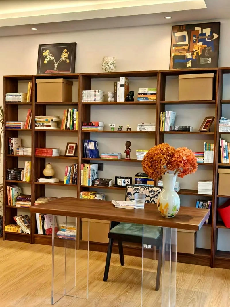 kệ trang trí phòng khách hiện đại đọc sách
