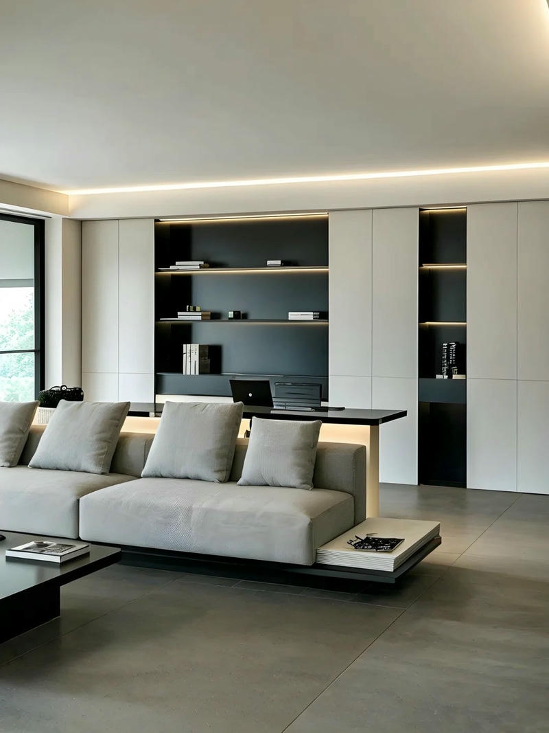 kệ trang trí phòng khách hiện đại nhỏ gọn