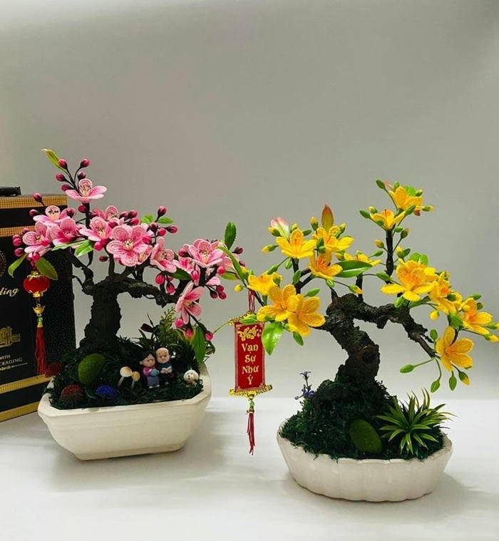mẫu trang trí cây mai đẹp cực