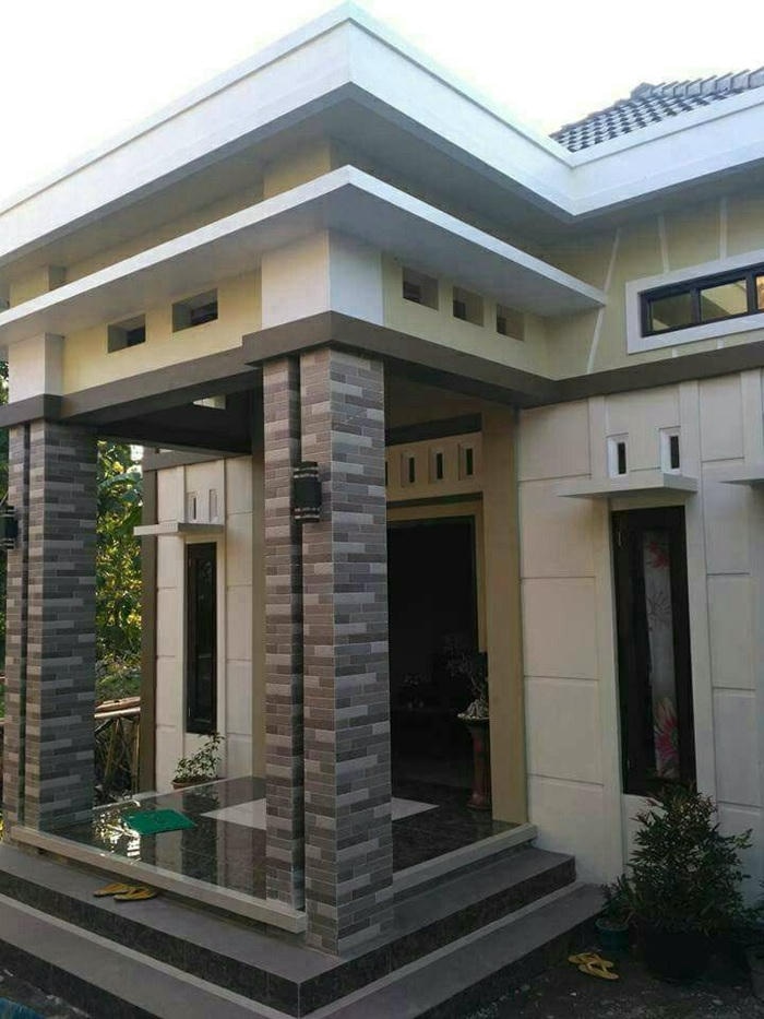 mẫu trang trí cột vuông trước nhà