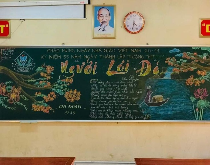 trang trí bảng 20_11 người lái đò đẹp