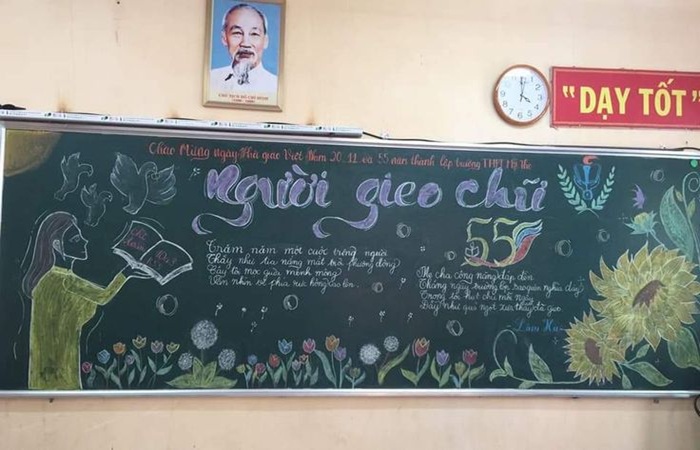 trang trí bảng 20_11 người reo chữ