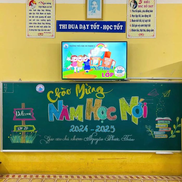 trang trí bảng chào mừng năm học mới cực đẹp
