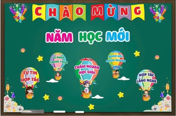 trang trí bảng chào mừng năm học mới đẹp