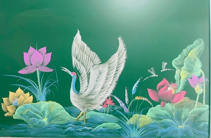 trang trí bảng con cò