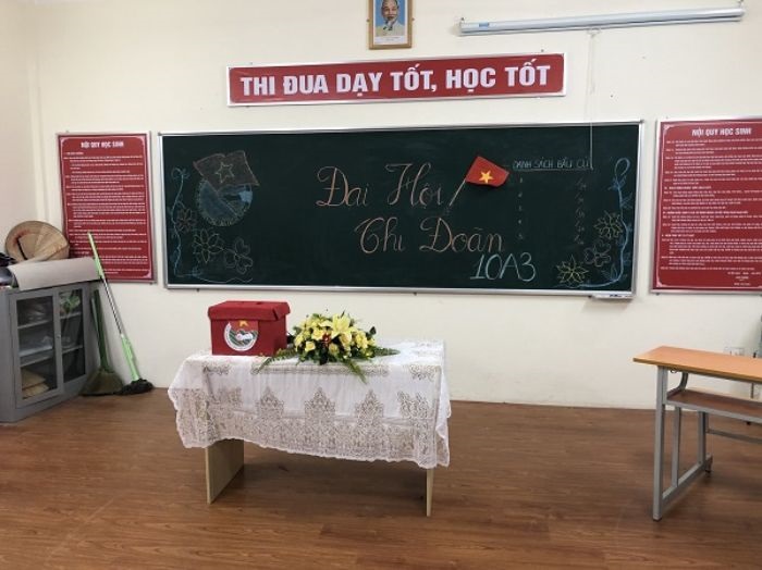 trang trí bảng đại hội chi đoàn đơn giản
