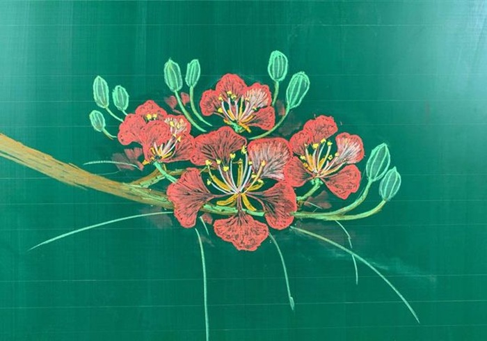 trang trí bảng hoa phượng