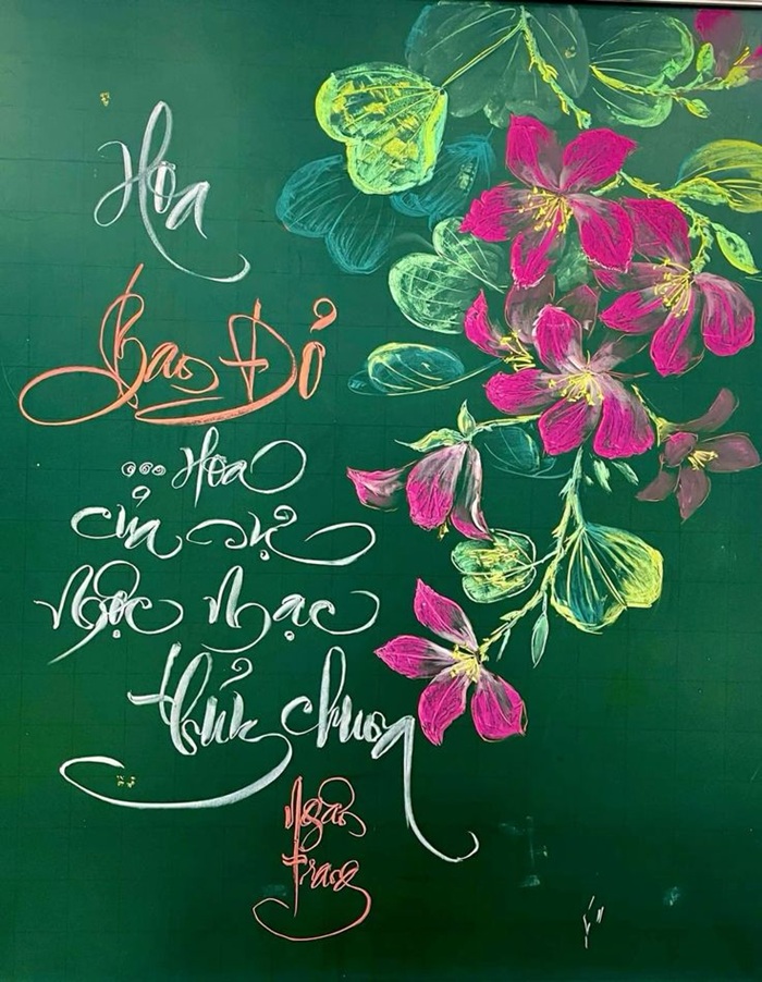 trang trí bảng hoa đẹp
