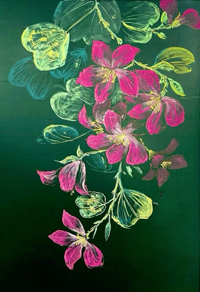 trang trí bảng hoa trầu