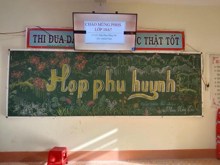 trang trí bảng họp phụ huynh chữ to