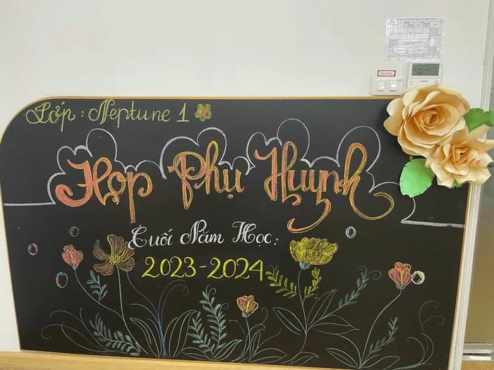 trang trí bảng họp phụ huynh giản dị
