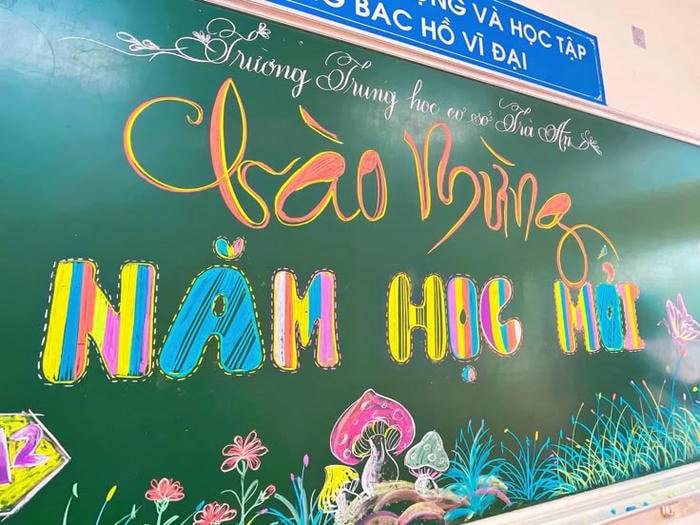 trang trí bảng khai giảng cực cute