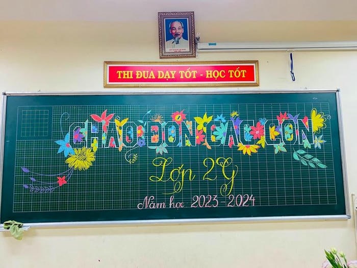 trang trí bảng khai giảng cực đẹp