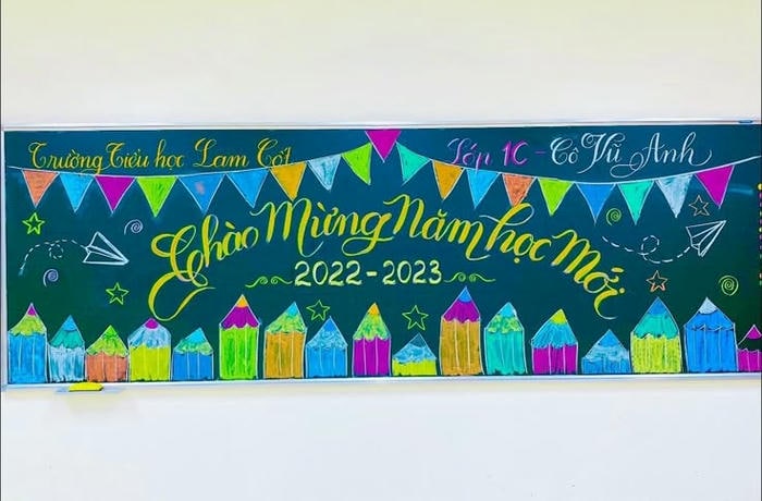 trang trí bảng khai giảng siêu đẹp