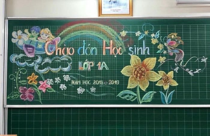 trang trí bảng khai giảng xinh đẹp