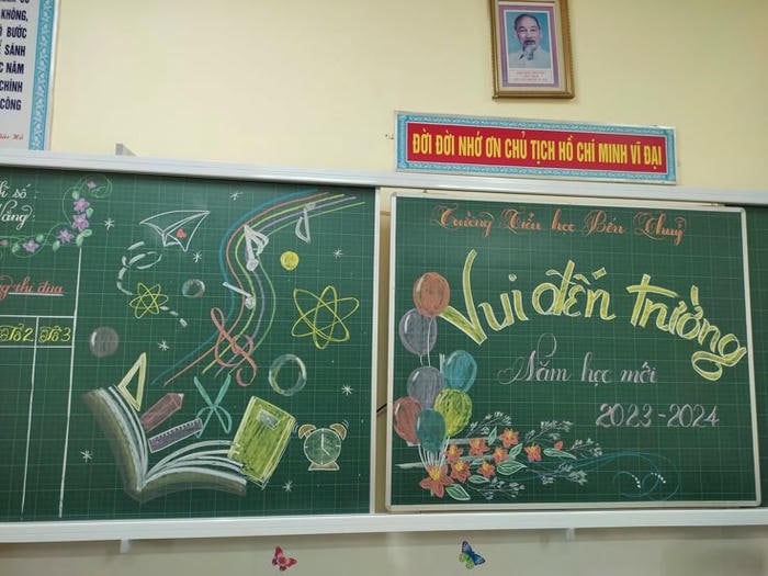 trang trí bảng khai giảng xinh nhất